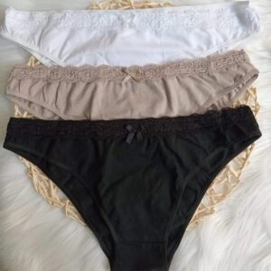 Vedetina Lisas De Algodón Con Puntilla y Lycra Pack x3