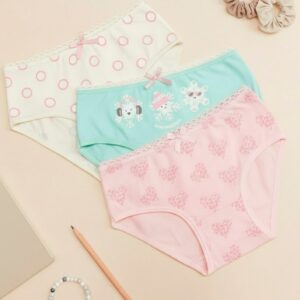 Bombacha Nena De Algodón Con Lycra Estampada Pack x3