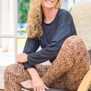Pijama Manga Larga Con Pantalón Animal Print