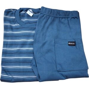Pijama De Hombre Largo Rayado y Jackard