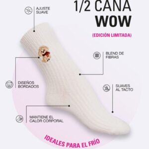 Medias De Dama 1/2 Estampadas/Lisas Pack x6