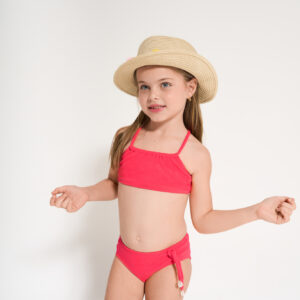 Bikini De Nena Texturizado Con Dije Colgante